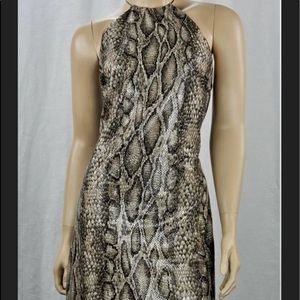 LYNDIA PROCANIK SNAKESKIN HALTER MAXI DRESS SIZE 8